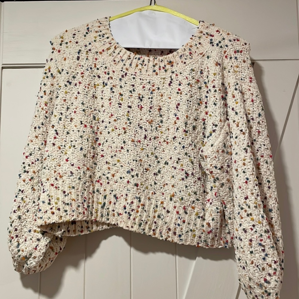 Velour Feel cropped Confetti Sweater